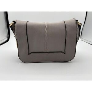 Dot Dash‎ Expandable Crossbody Bag Womens Small Grey Excellent Faux Leather